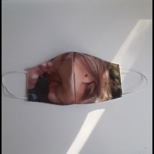 Mens unique mask, print on thick scuba, cotton